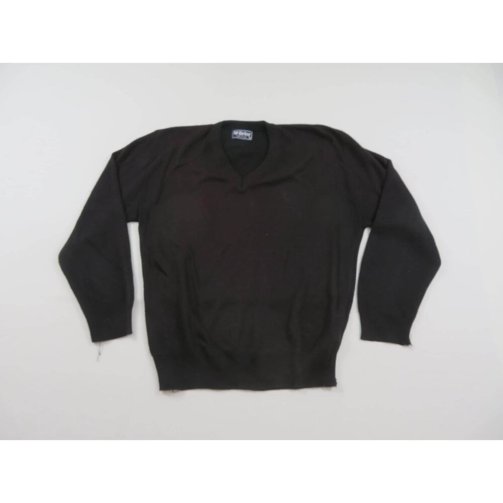 Mcbriar Black V-neck Sweater, Knit, Sz M 1980s